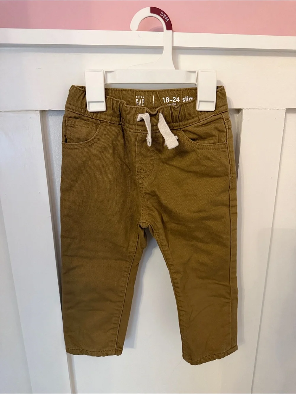 GAP Toddler Drawstring Khaki Waist Pants (B) fleece lined  C#2